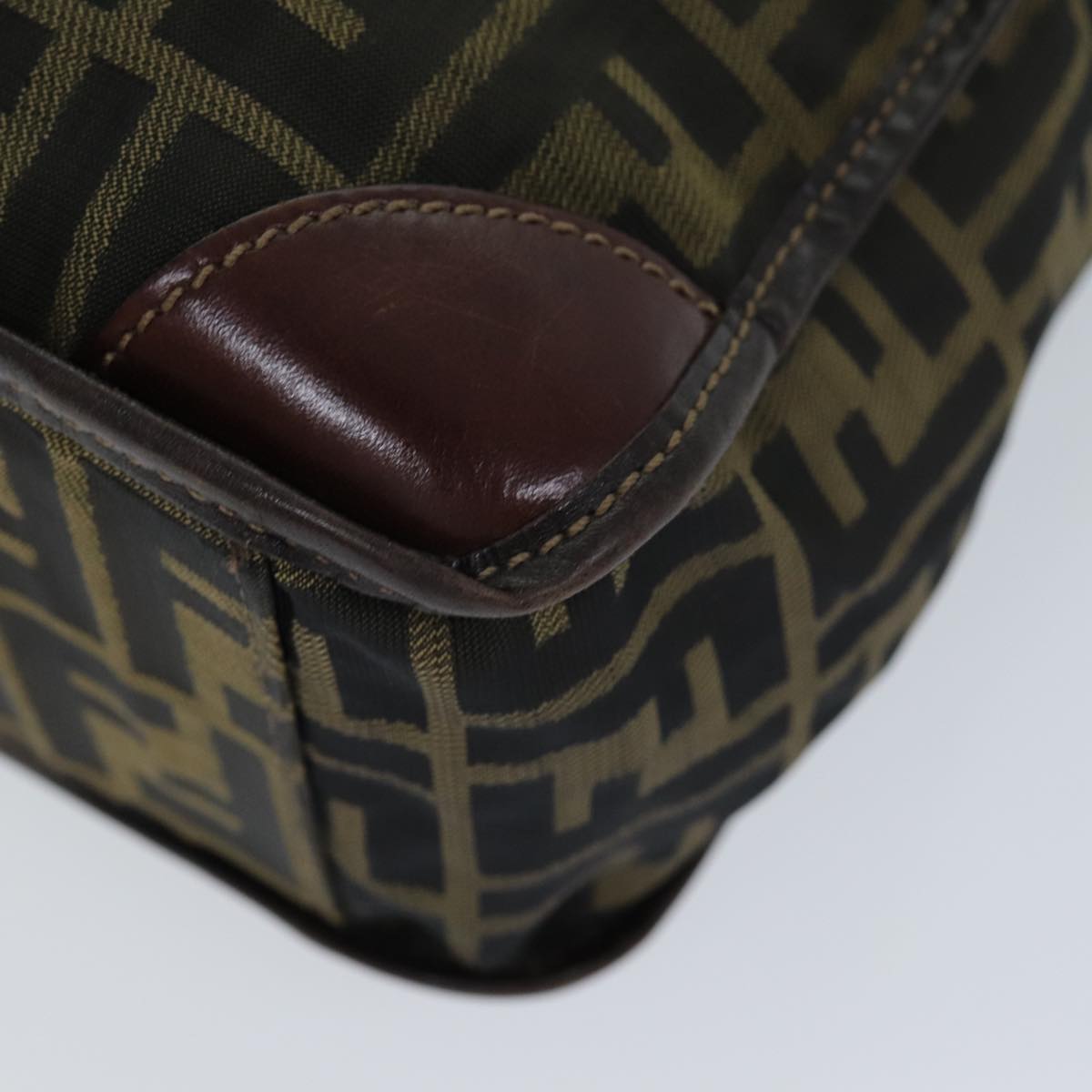 FENDI Zucca Canvas Hand Bag Black Brownep4456