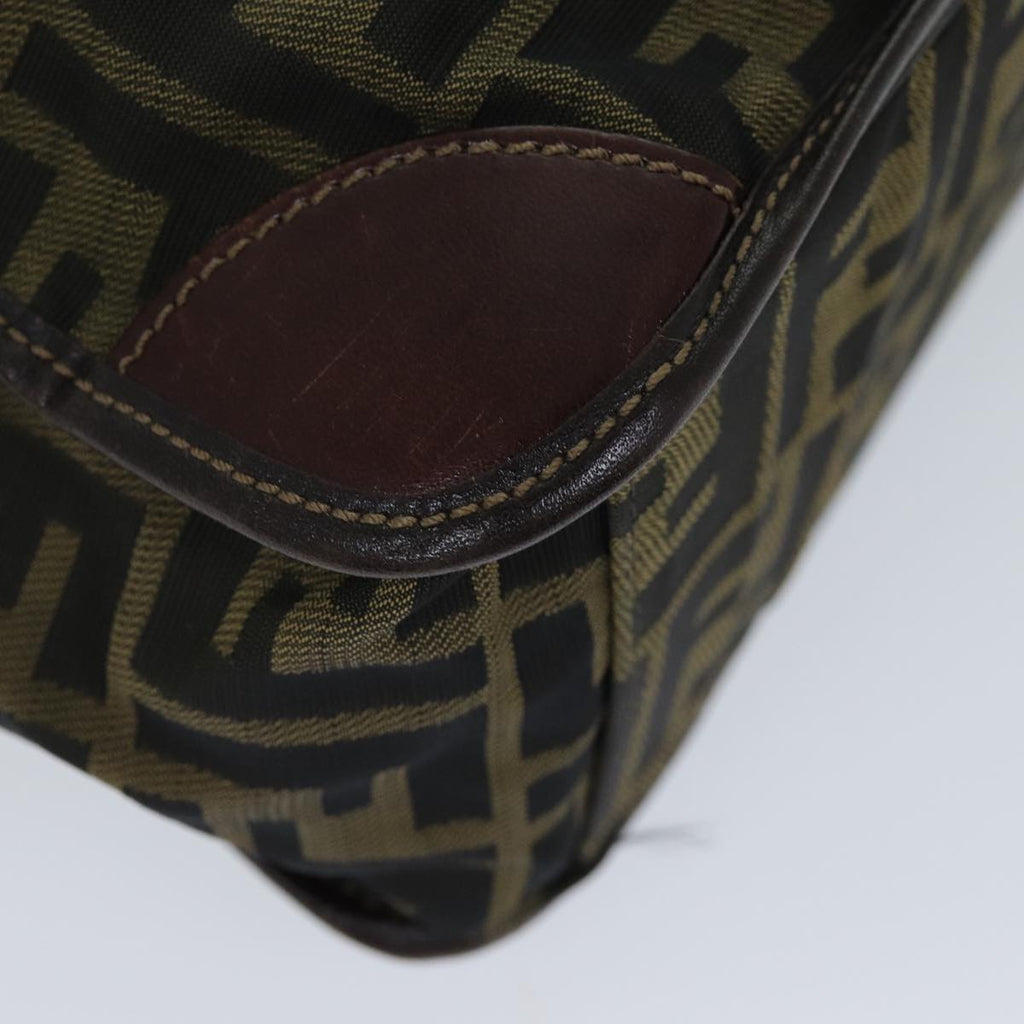 FENDI Zucca Canvas Hand Bag Black Brownep4456