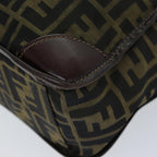 FENDI Zucca Canvas Hand Bag Black Brownep4456