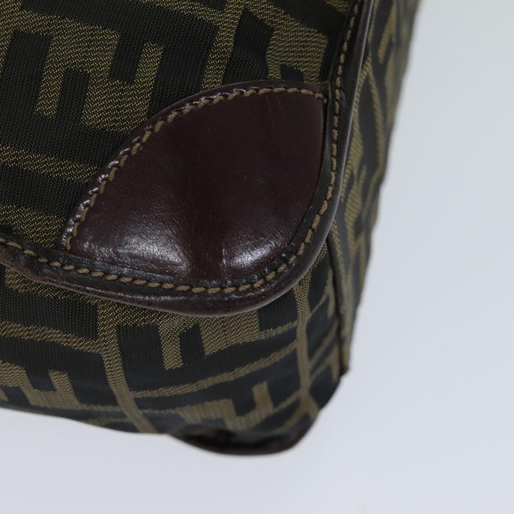 FENDI Zucca Canvas Hand Bag Black Brownep4456