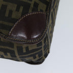 FENDI Zucca Canvas Hand Bag Black Brownep4456