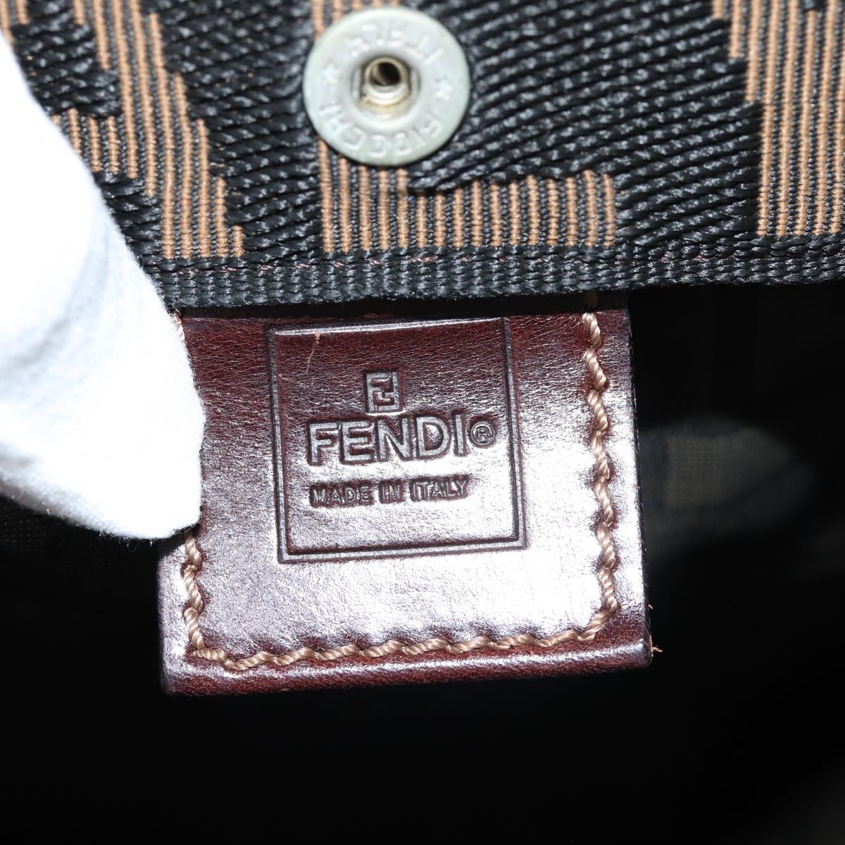 FENDI Zucca Canvas Hand Bag Black Brownep4456
