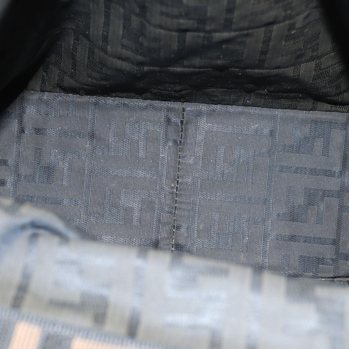 FENDI Zucca Canvas Hand Bag Black Brownep4456