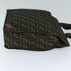 FENDI Zucca Canvas Hand Bag Black Brownep4456