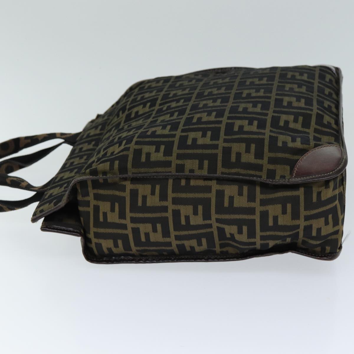 FENDI Zucca Canvas Hand Bag Black Brownep4456