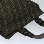FENDI Zucca Canvas Hand Bag Black Brownep4456
