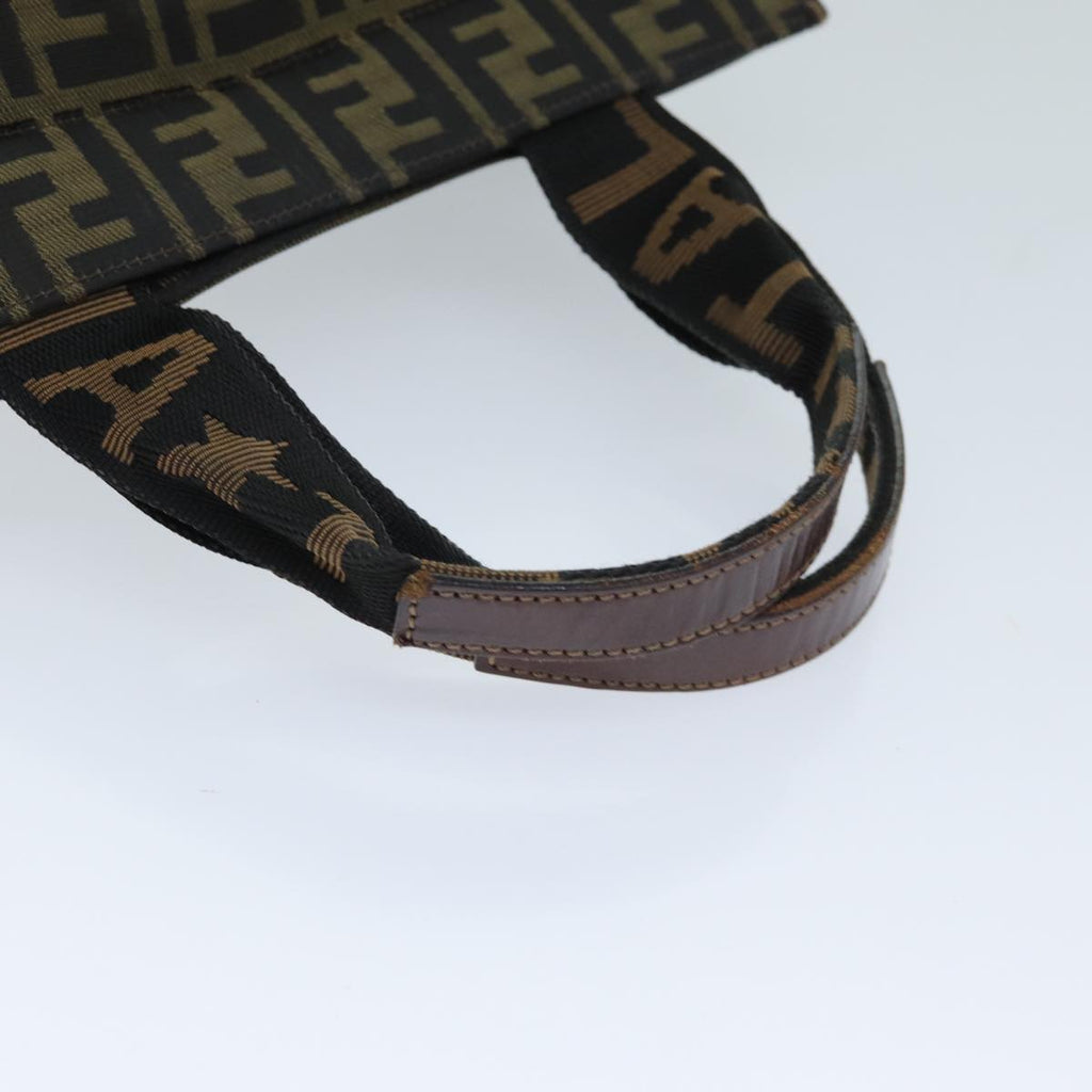FENDI Zucca Canvas Hand Bag Black Brownep4456
