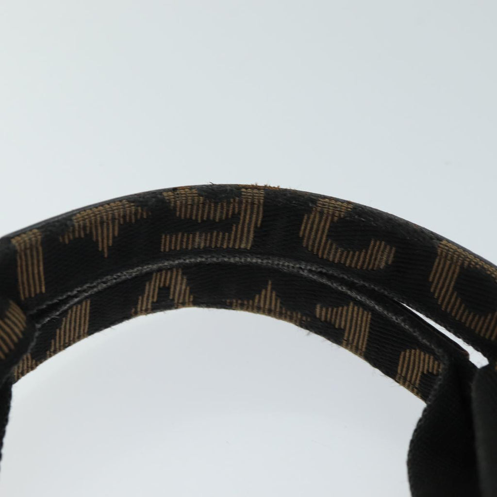 FENDI Zucca Canvas Hand Bag Black Brownep4456