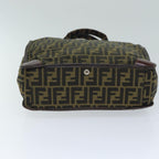 FENDI Zucca Canvas Hand Bag Black Brownep4456
