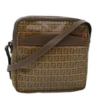 FENDI Zucchino Canvas Shoulder Bag Vintage Beigeep4463