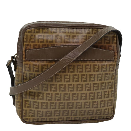 FENDI Zucchino Canvas Shoulder Bag Vintage Beigeep4463