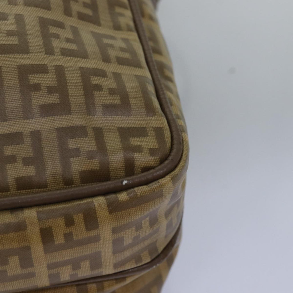 FENDI Zucchino Canvas Shoulder Bag Vintage Beigeep4463