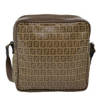 FENDI Zucchino Canvas Shoulder Bag Vintage Beigeep4463