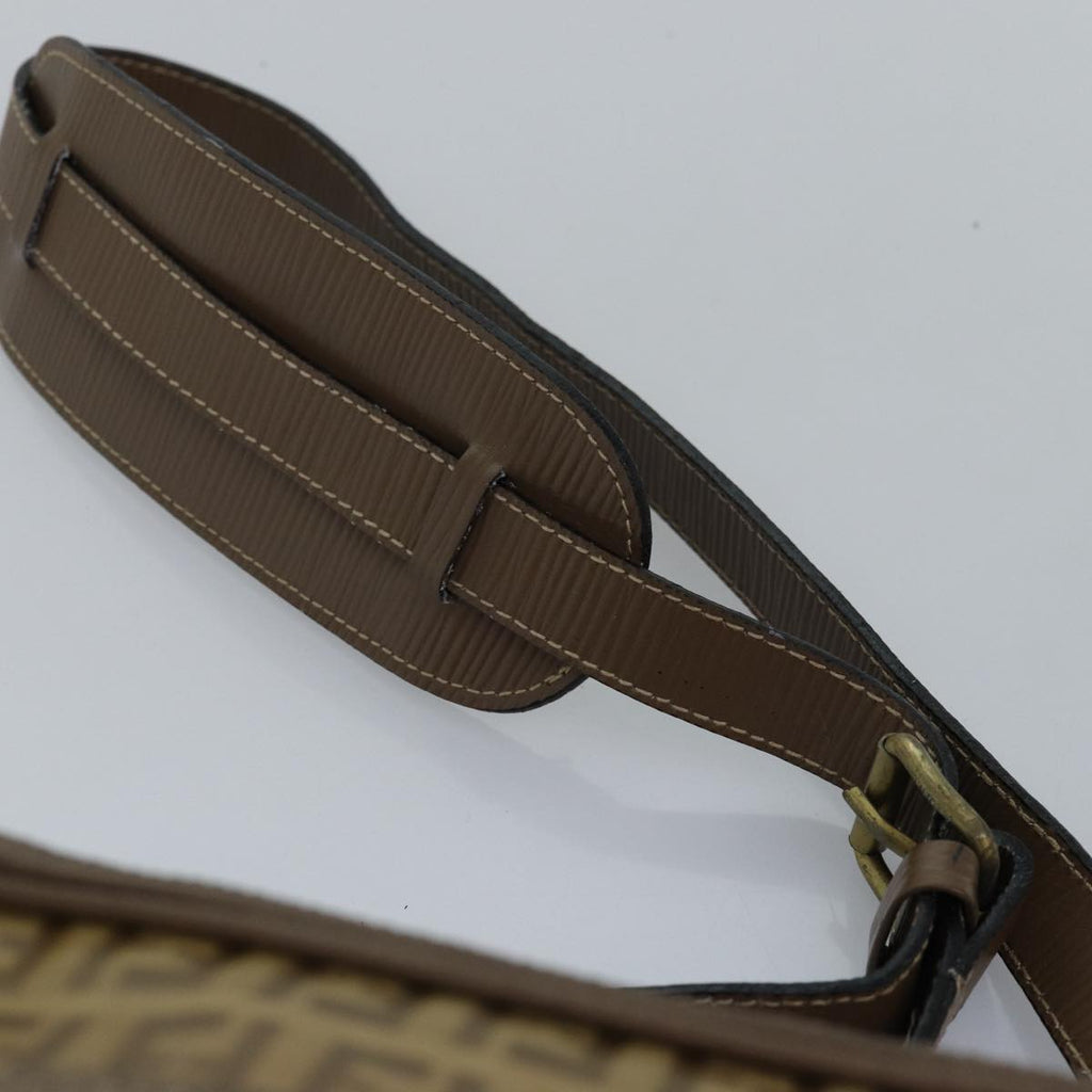 FENDI Zucchino Canvas Shoulder Bag Vintage Beigeep4463