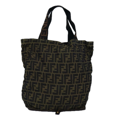 FENDI Zucca Canvas Tote Bag Black Brownep4488