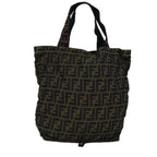 FENDI Zucca Canvas Tote Bag Black Brownep4488