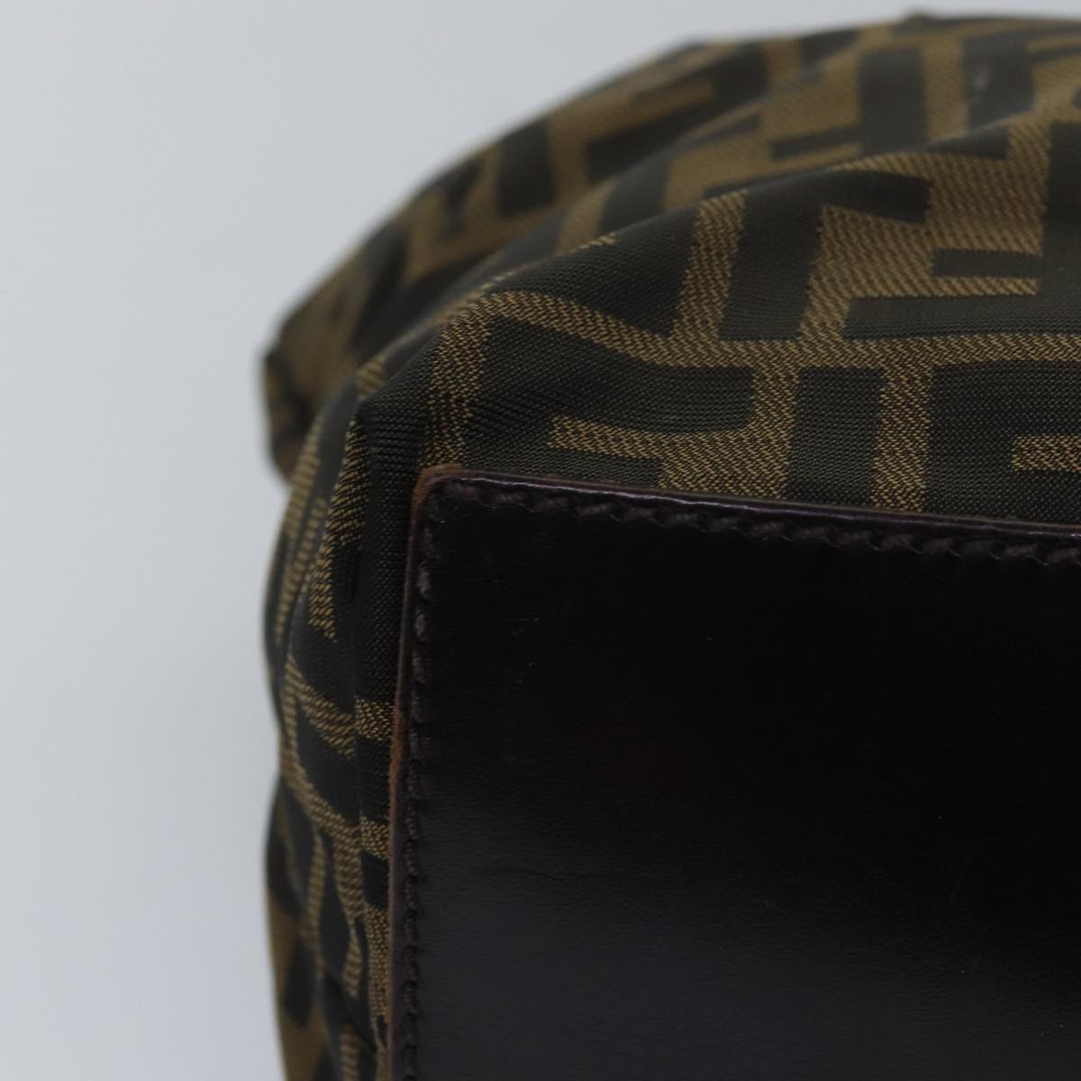 FENDI Zucca Canvas Hand Bag Black Brownep4489