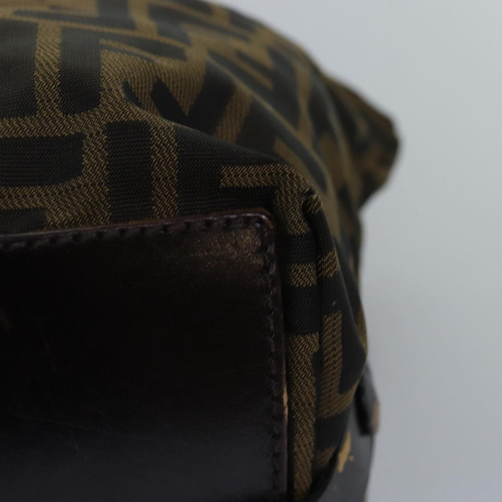 FENDI Zucca Canvas Hand Bag Black Brownep4489