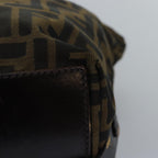 FENDI Zucca Canvas Hand Bag Black Brownep4489