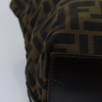 FENDI Zucca Canvas Hand Bag Black Brownep4489