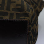 FENDI Zucca Canvas Hand Bag Black Brownep4489