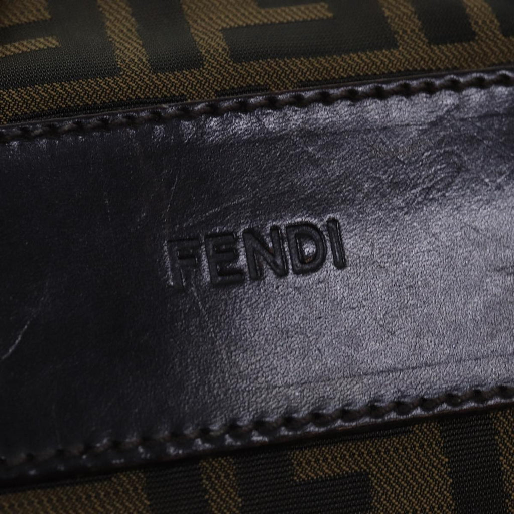 FENDI Zucca Canvas Hand Bag Black Brownep4489