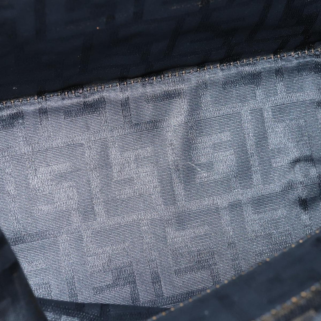 FENDI Zucca Canvas Hand Bag Black Brownep4489