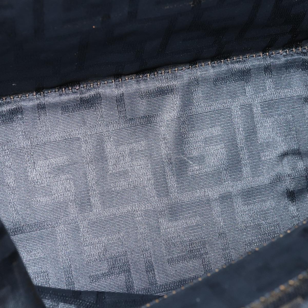 FENDI Zucca Canvas Hand Bag Black Brownep4489