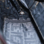 FENDI Zucca Canvas Hand Bag Black Brownep4489