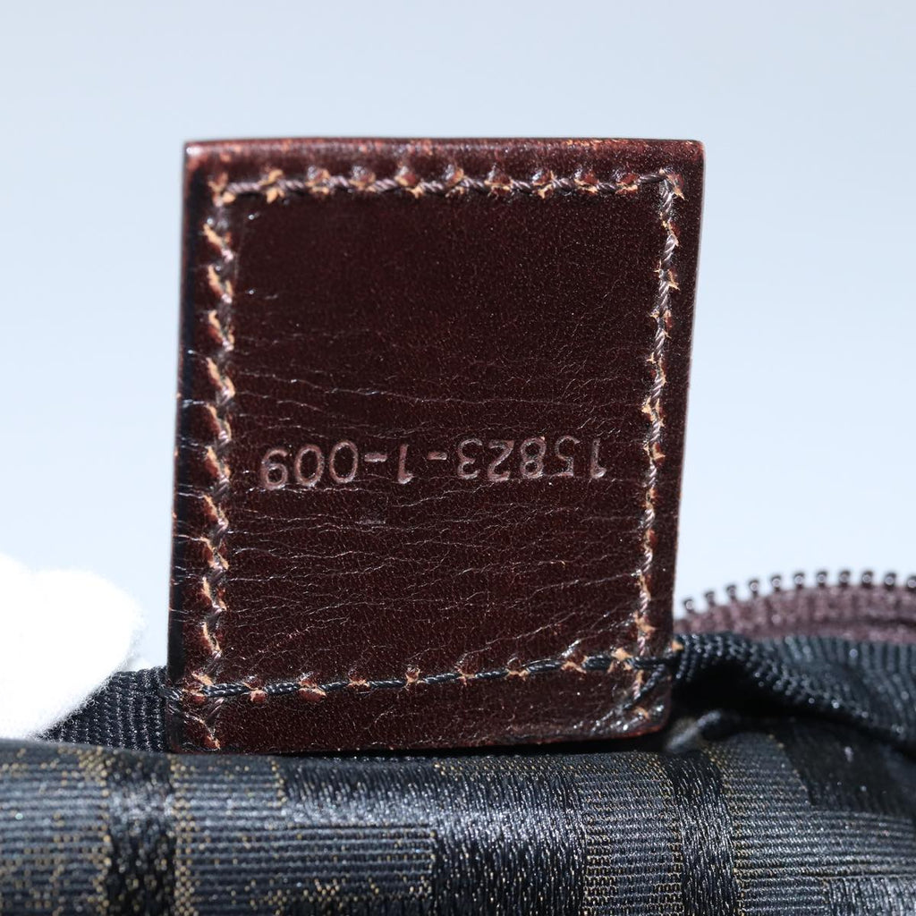 FENDI Zucca Canvas Hand Bag Black Brownep4489