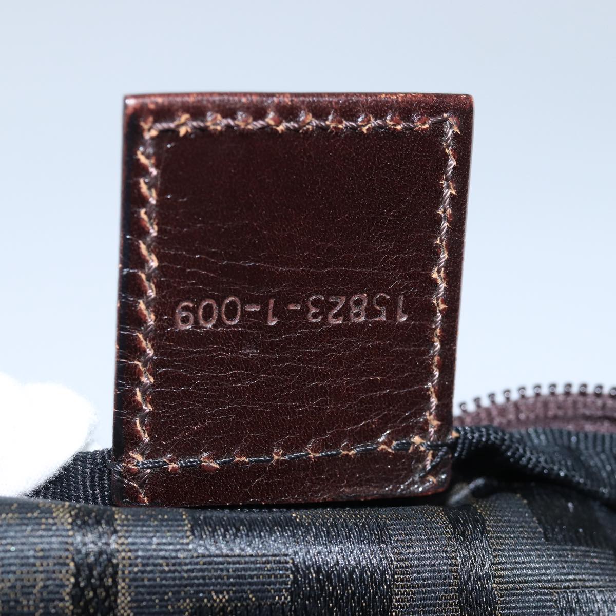 FENDI Zucca Canvas Hand Bag Black Brownep4489