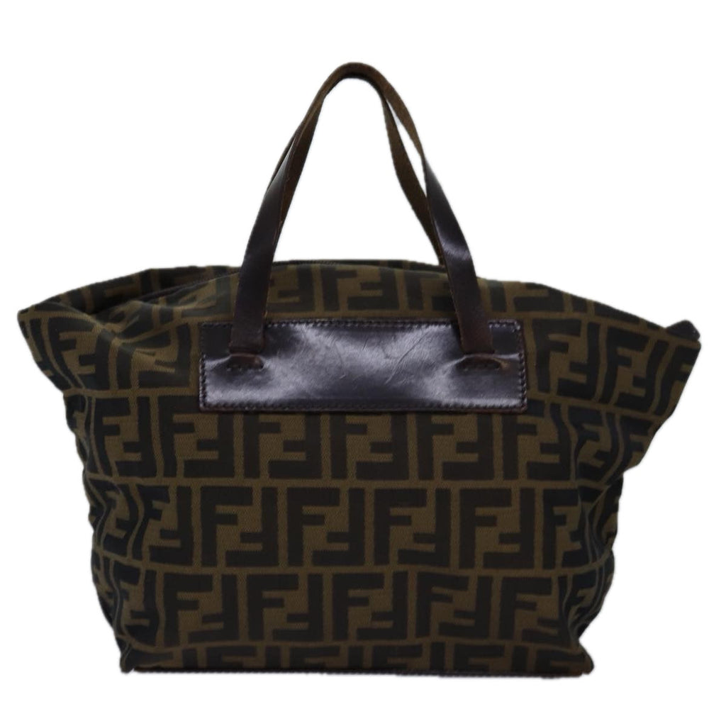 FENDI Zucca Canvas Hand Bag Black Brownep4489