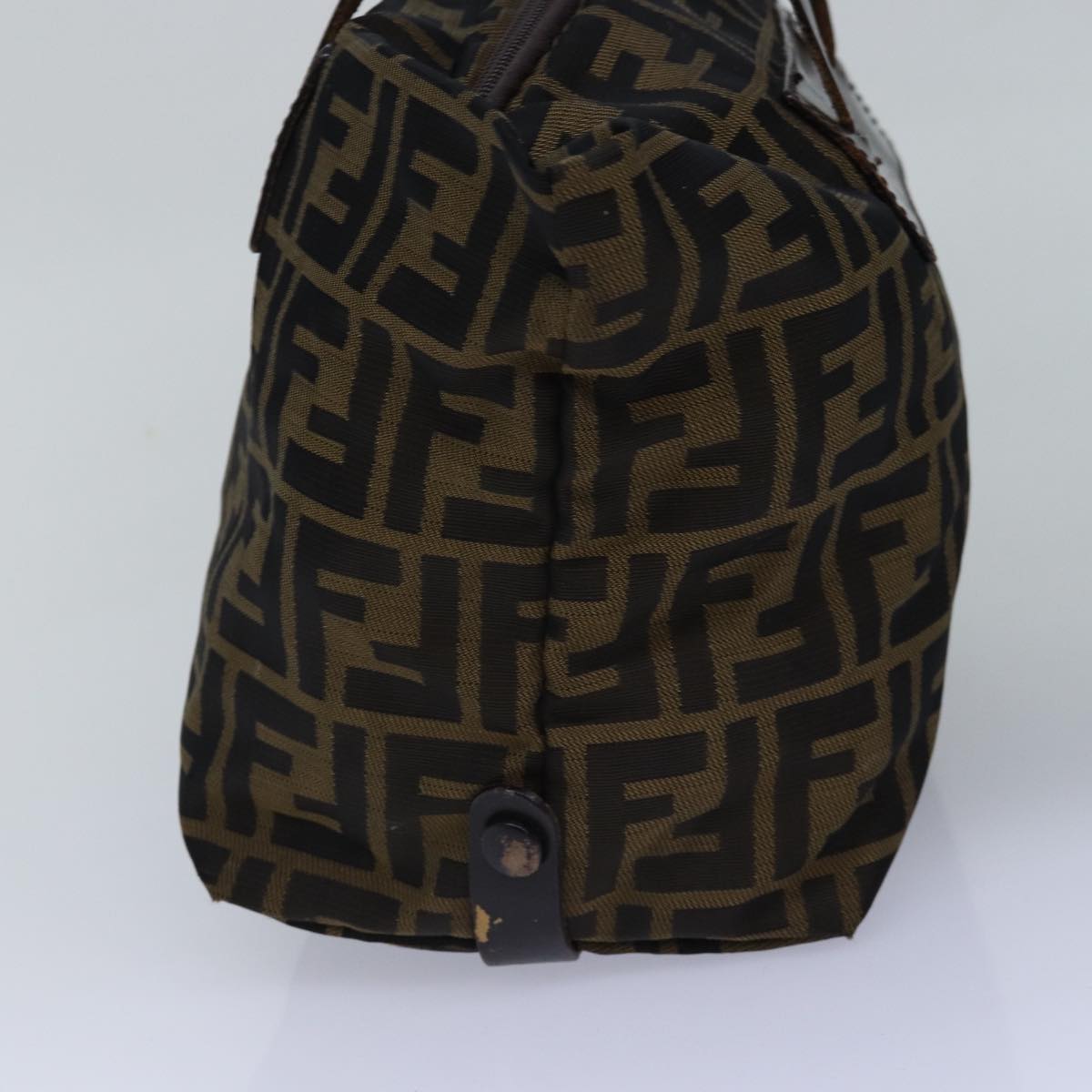 FENDI Zucca Canvas Hand Bag Black Brownep4489