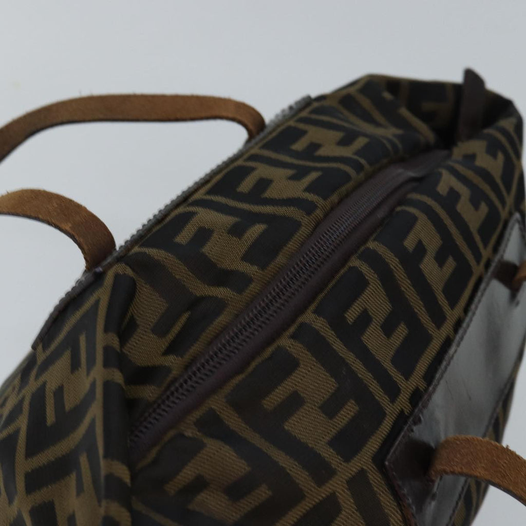 FENDI Zucca Canvas Hand Bag Black Brownep4489
