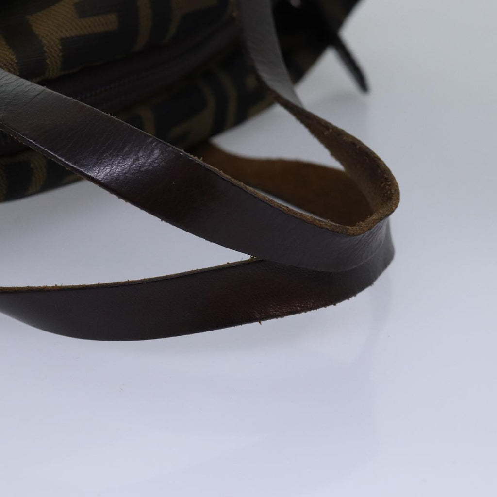 FENDI Zucca Canvas Hand Bag Black Brownep4489