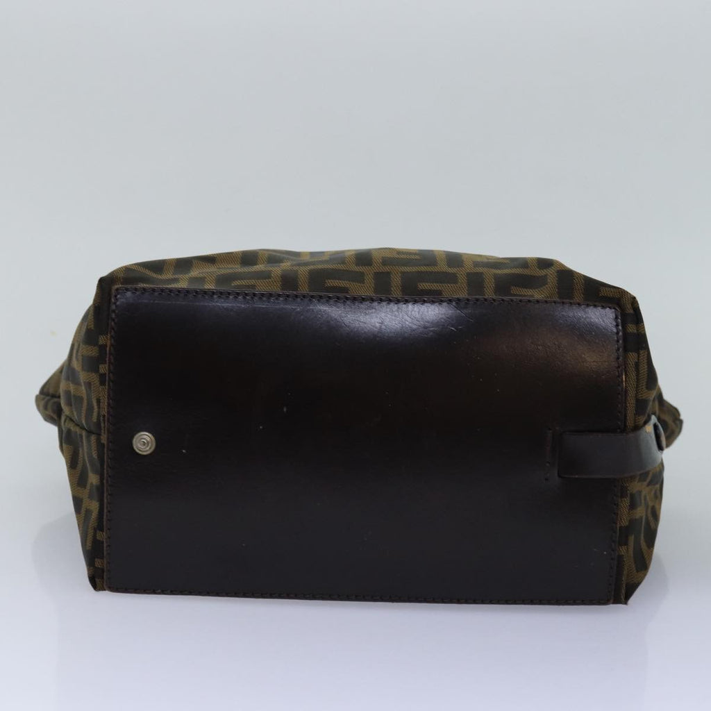 FENDI Zucca Canvas Hand Bag Black Brownep4489