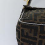 FENDI Zucca Canvas Shoulder Bag Black Brownep4502
