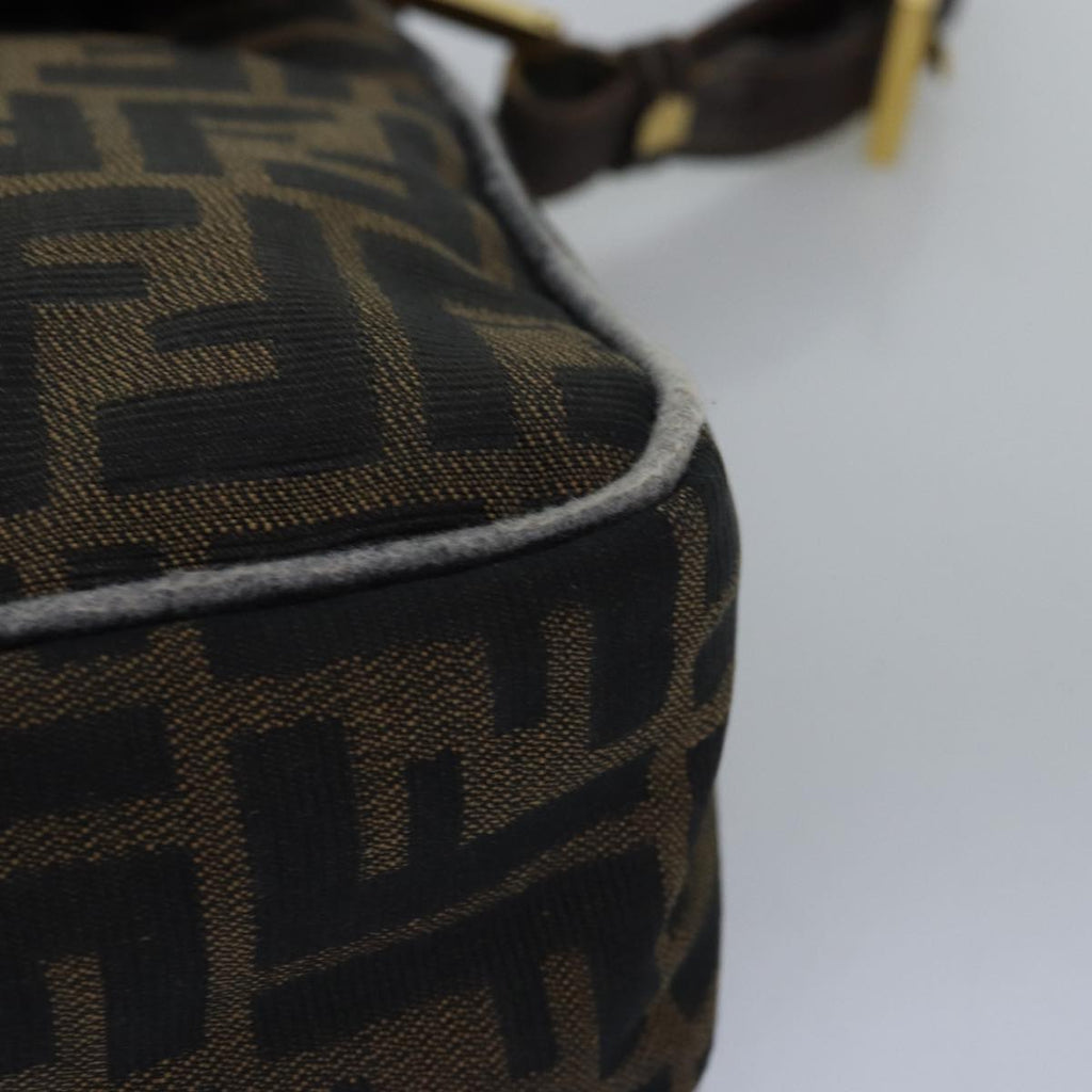 FENDI Zucca Canvas Shoulder Bag Black Brownep4502