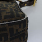 FENDI Zucca Canvas Shoulder Bag Black Brownep4502