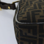 FENDI Zucca Canvas Shoulder Bag Black Brownep4502