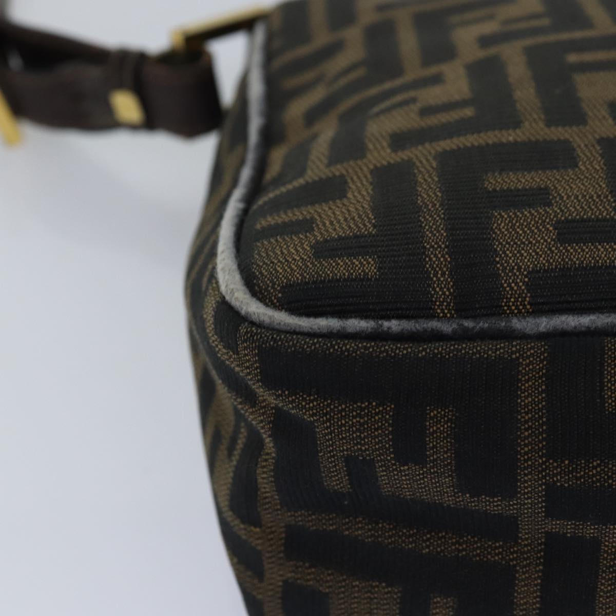 FENDI Zucca Canvas Shoulder Bag Black Brownep4502