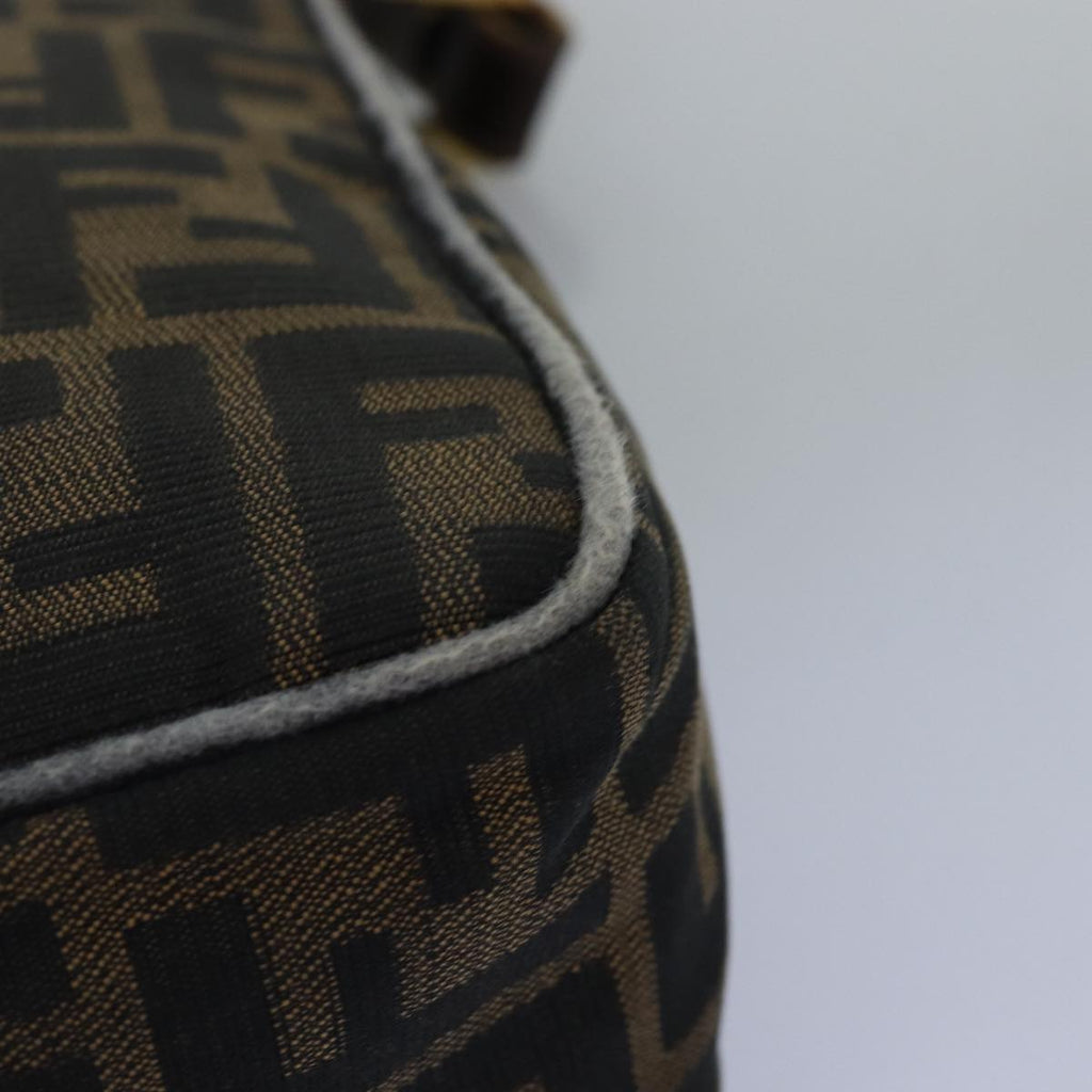 FENDI Zucca Canvas Shoulder Bag Black Brownep4502