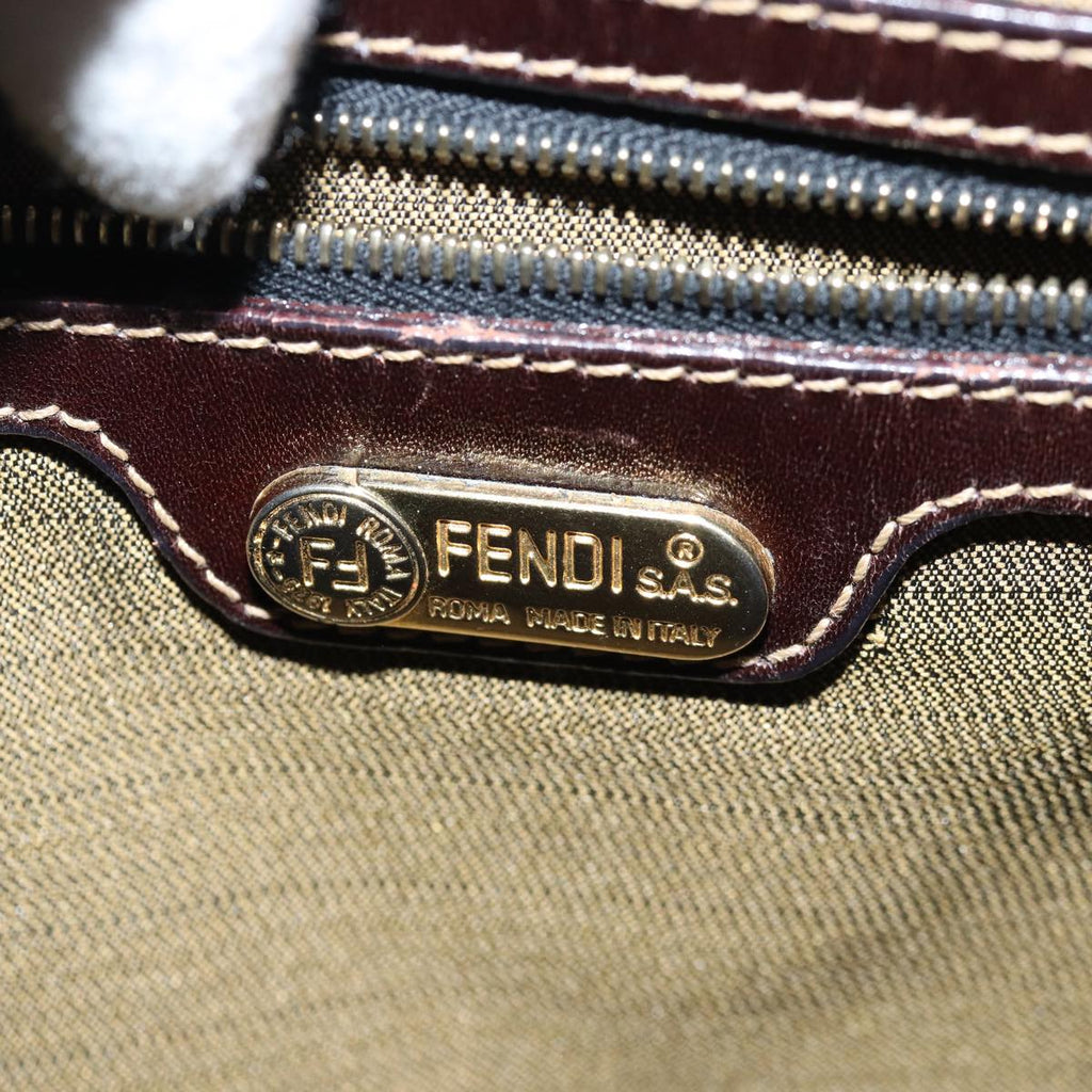 FENDI Zucca Canvas Shoulder Bag Black Brownep4502