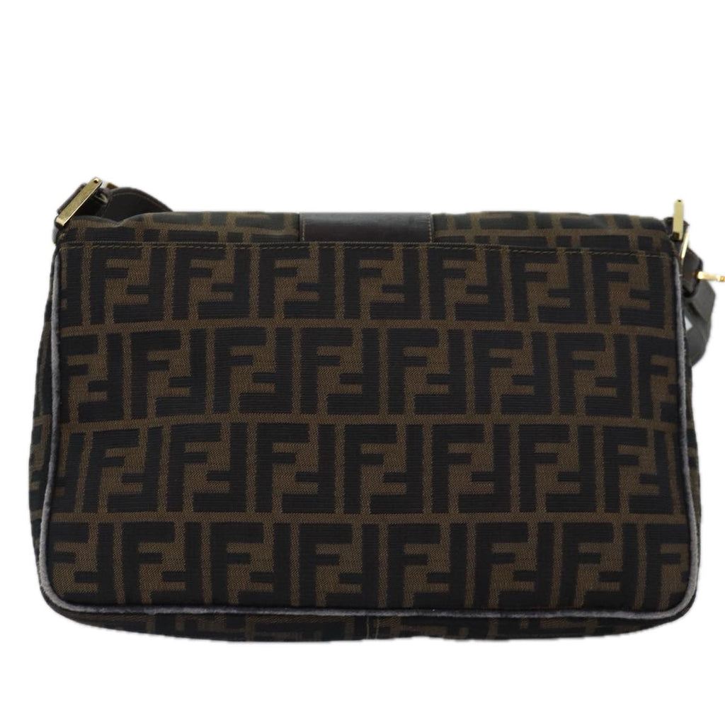 FENDI Zucca Canvas Shoulder Bag Black Brownep4502