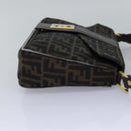 FENDI Zucca Canvas Shoulder Bag Black Brownep4502