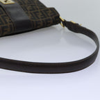 FENDI Zucca Canvas Shoulder Bag Black Brownep4502