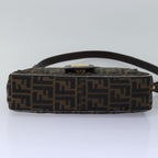 FENDI Zucca Canvas Shoulder Bag Black Brownep4502