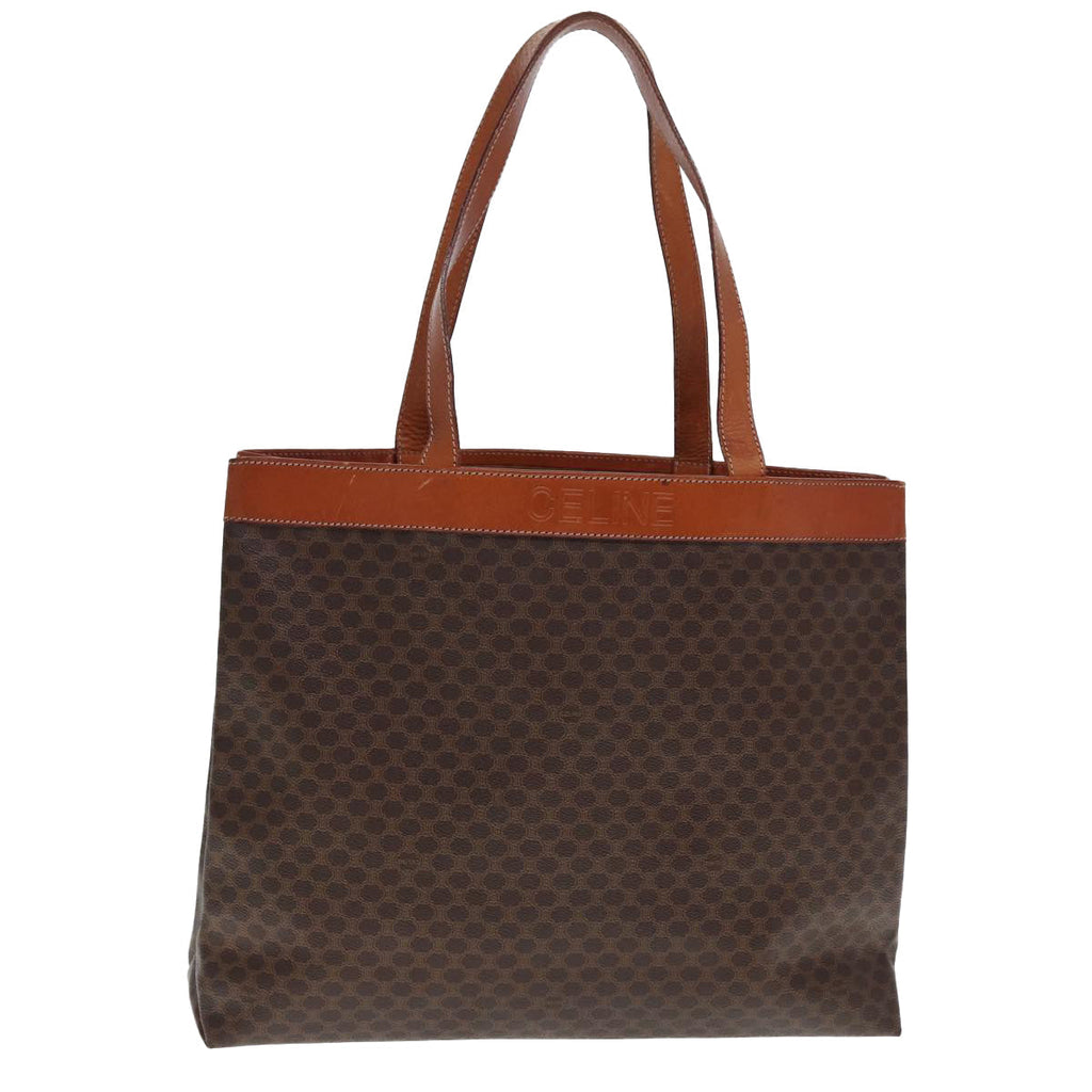 CELINE Macadam Canvas Tote Bag PVC Leather Brown  ep4528