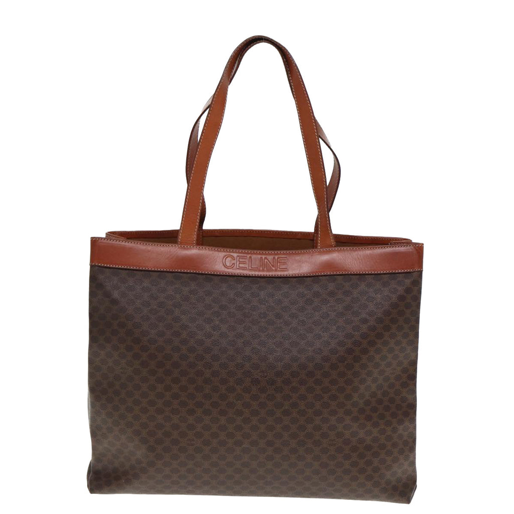 CELINE Macadam Canvas Tote Bag PVC Leather Brown  ep4528