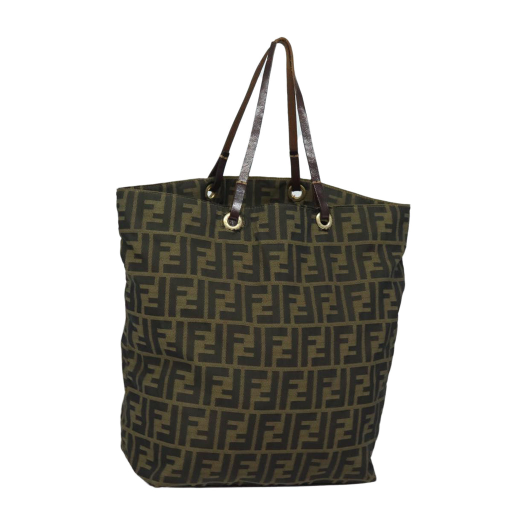 FENDI Zucca Canvas Tote Bag Brown Blackep4646